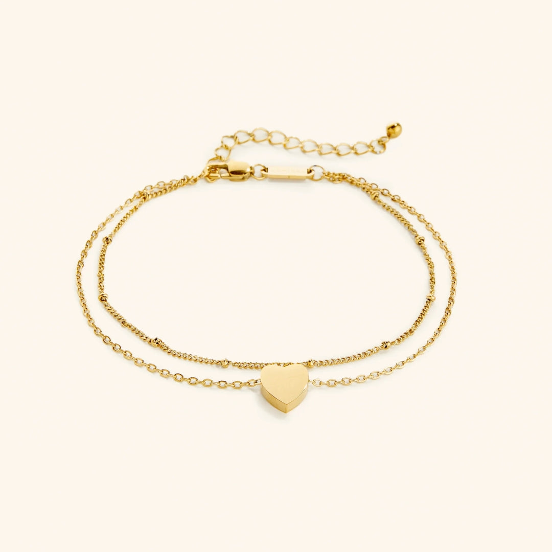 Golden Thin Heart Bracelet