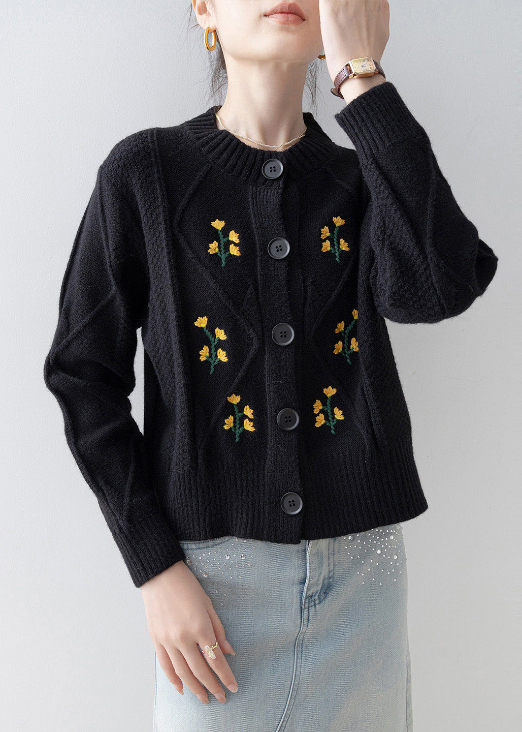 A Vintage Style Cardigan with Delicate Timeless Details