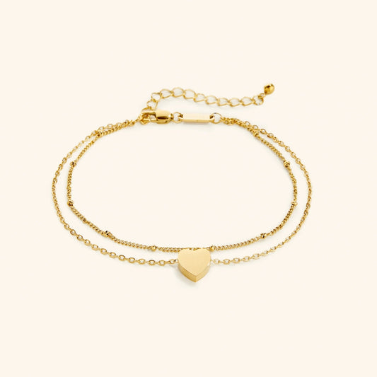 Golden Thin Heart Bracelet