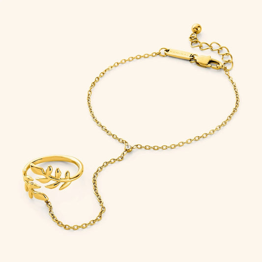 Dangling Golden Leaf Bracelet