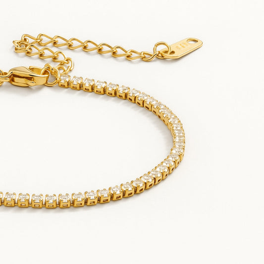 Adjustable Elegant Gold Crystal Bracelet