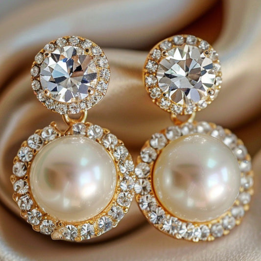 Bright White Pearl Earrings