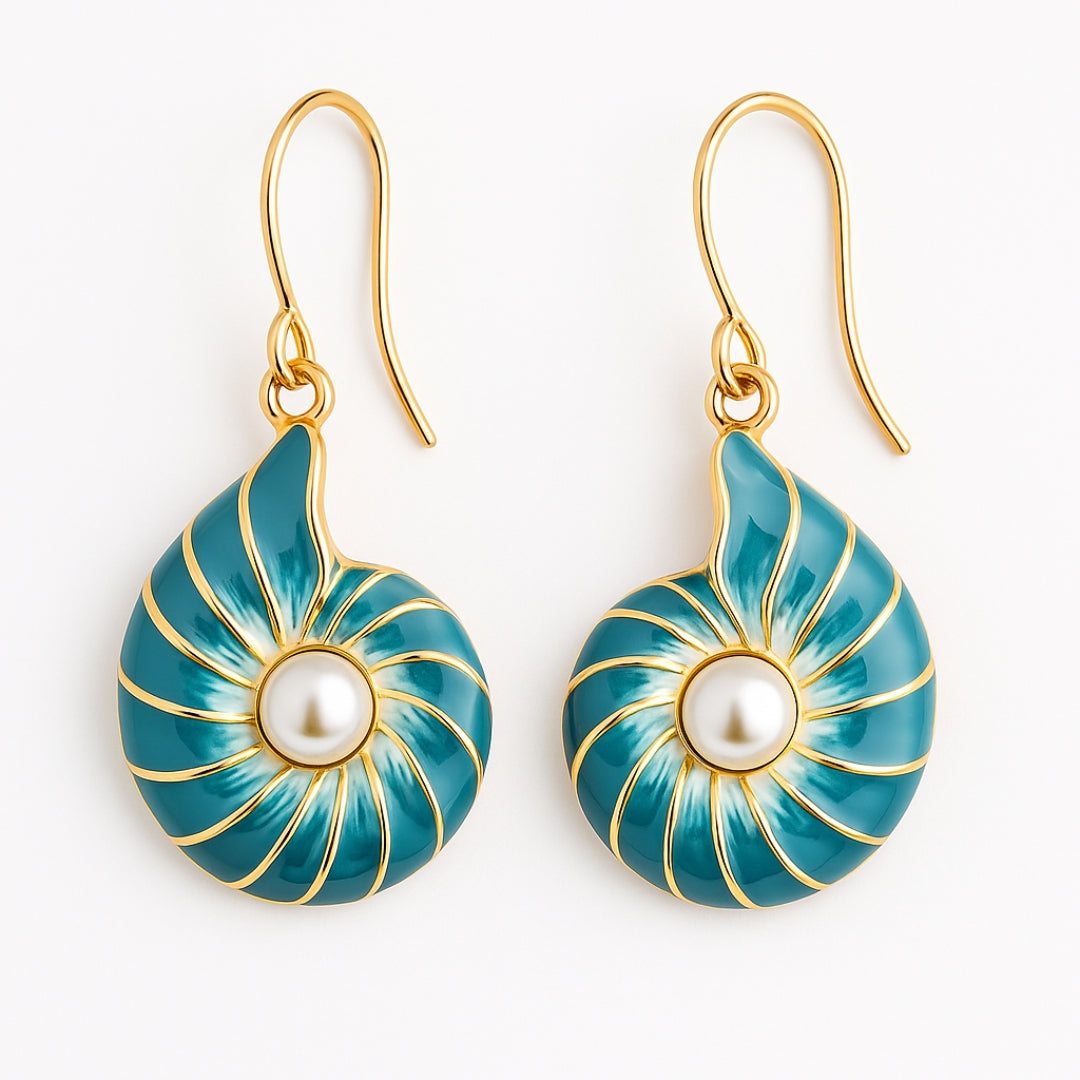 Pearl Blue Shell Earrings