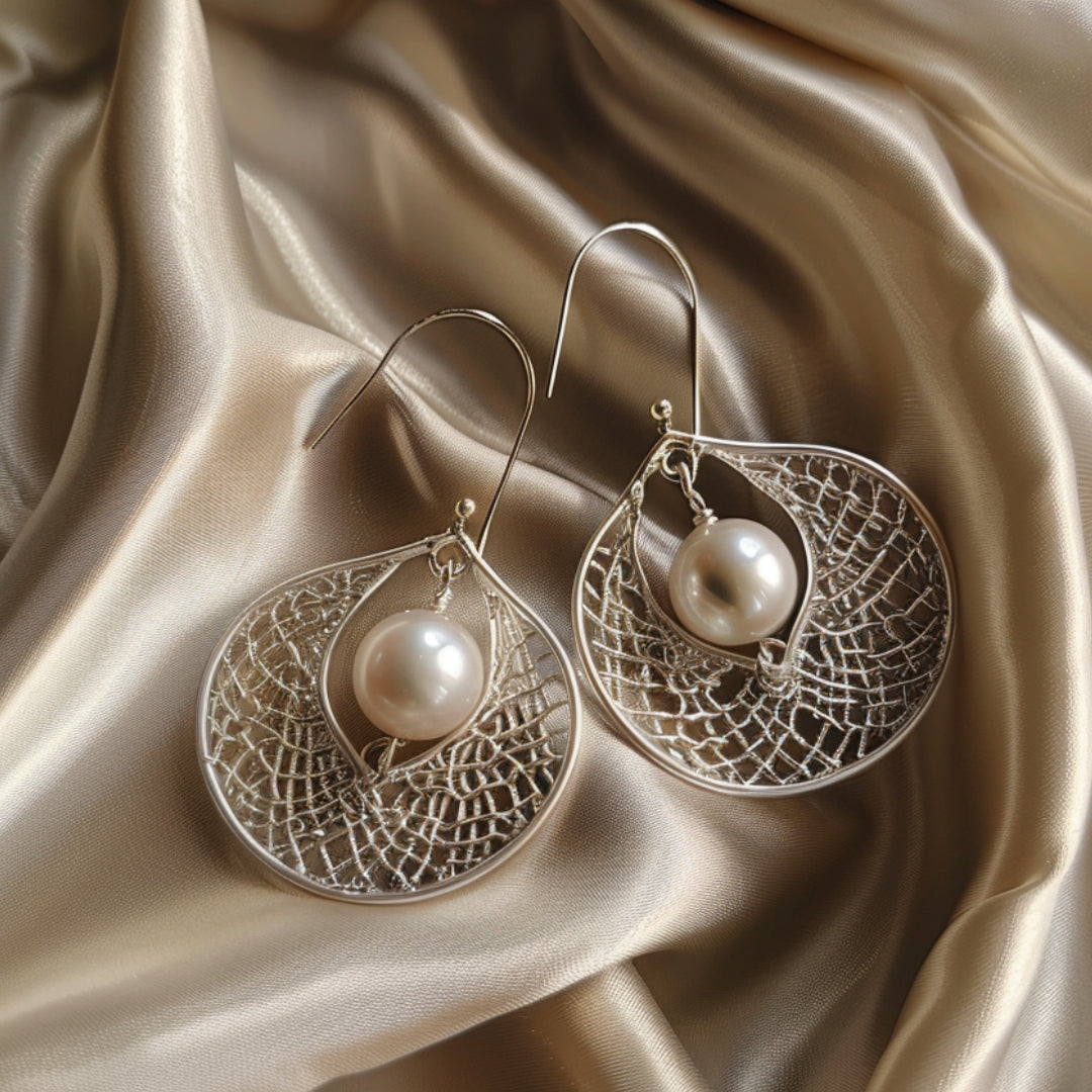 Hollow Pearl Earrings