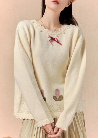 A Vintage Style Sweater with Delicate Timeless Details