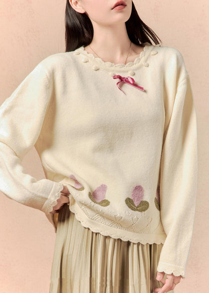 A Vintage Style Sweater with Delicate Timeless Details