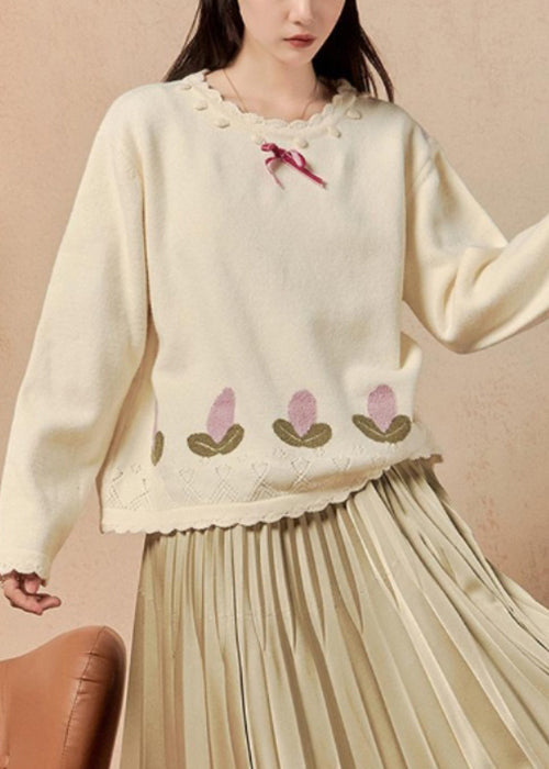A Vintage Style Sweater with Delicate Timeless Details