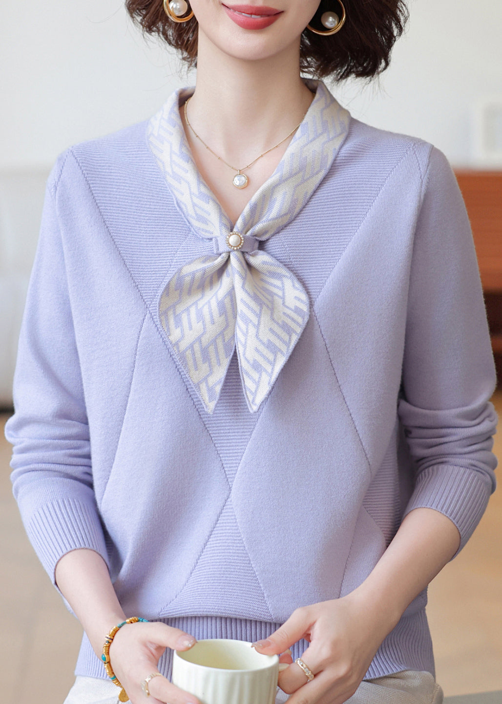 A Vintage Style Sweater with Delicate Timeless Details