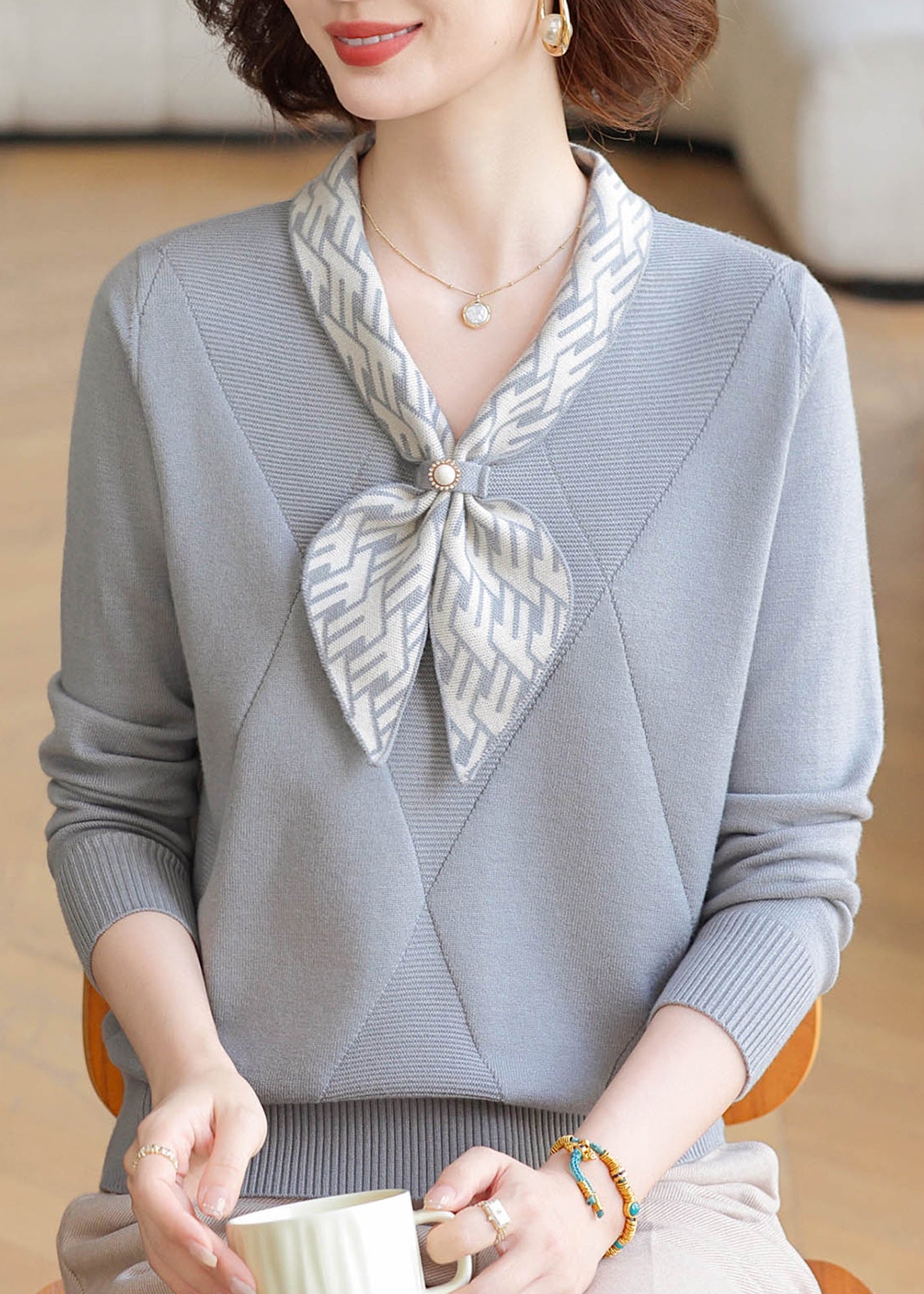 A Vintage Style Sweater with Delicate Timeless Details