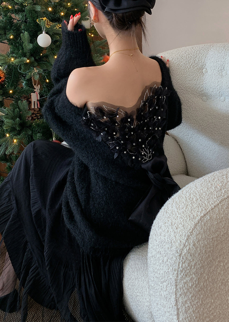A Vintage Style Sweater with Delicate Timeless Details