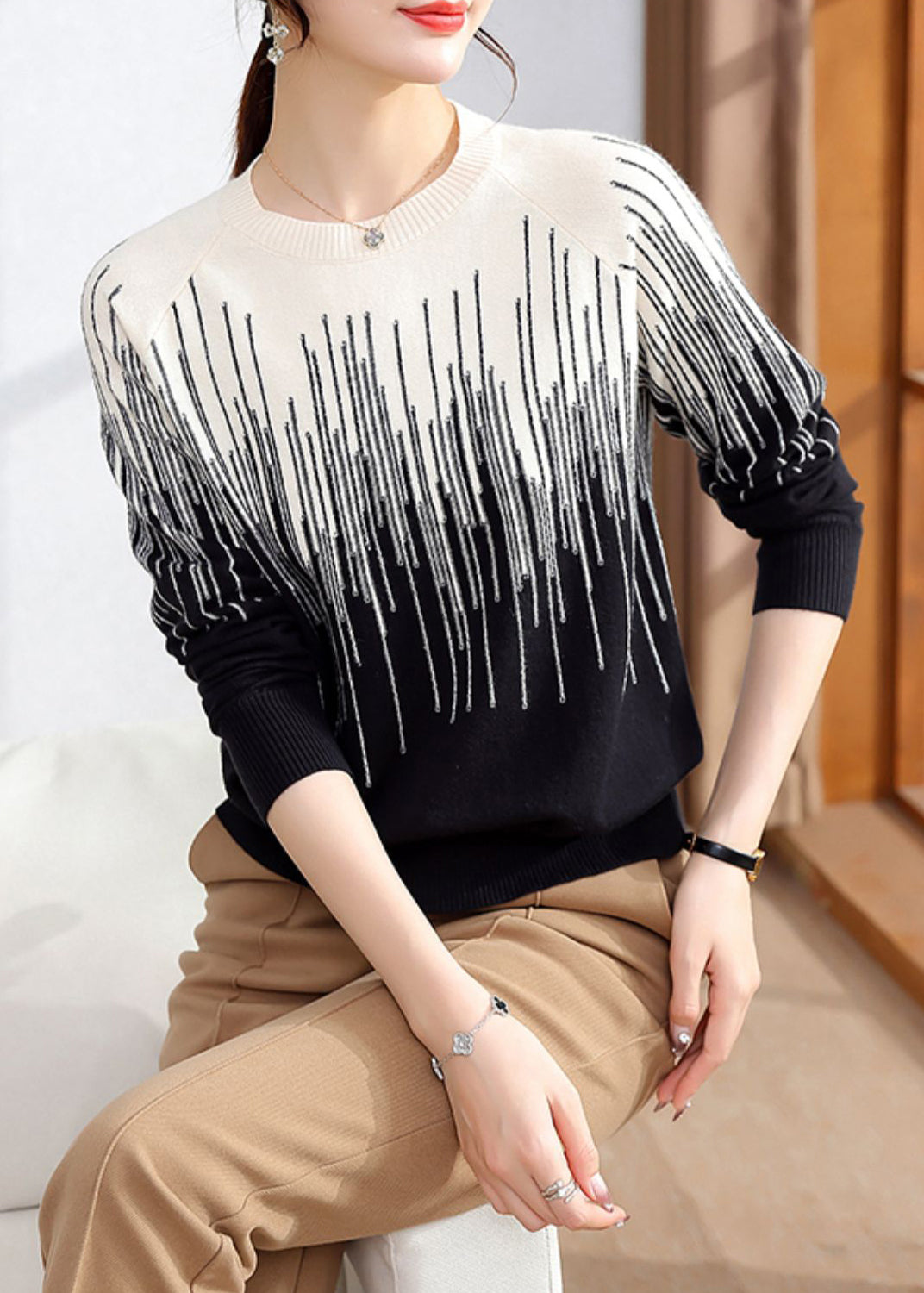 A Vintage Style Sweater with Delicate Timeless Details