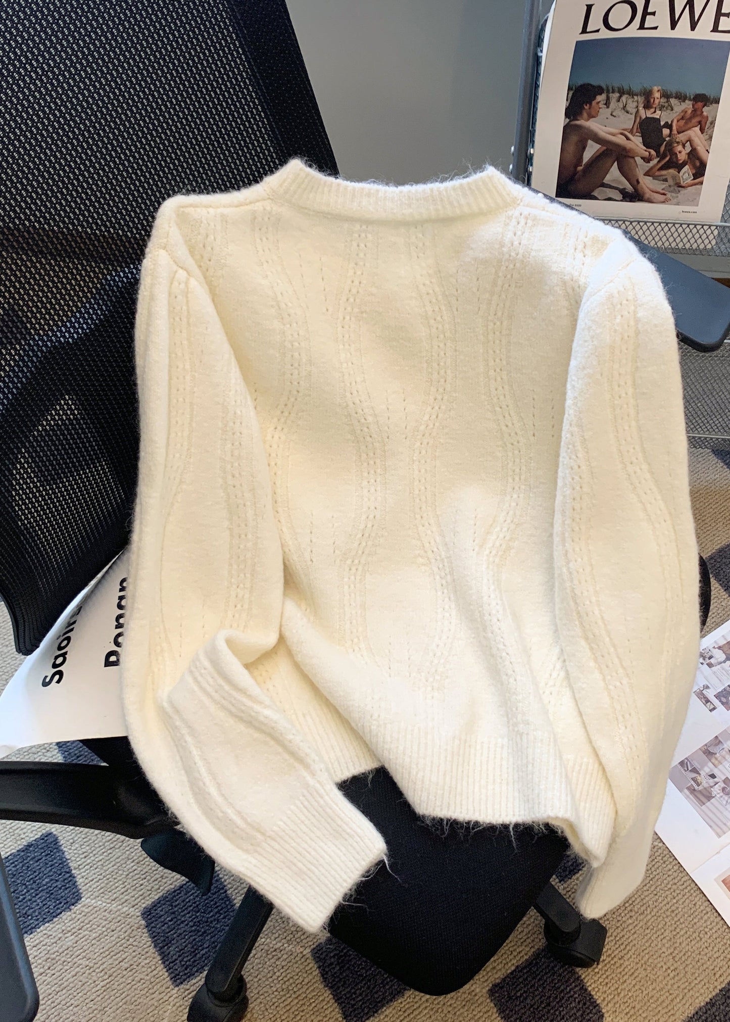 A Vintage Style Sweater with Delicate Timeless Details