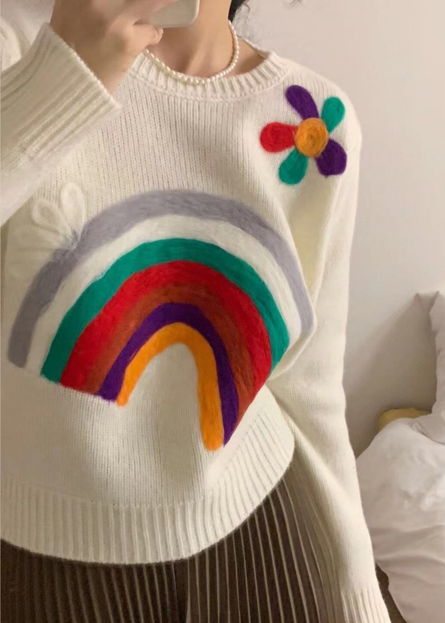 A Vintage Style Sweater with Delicate Timeless Details