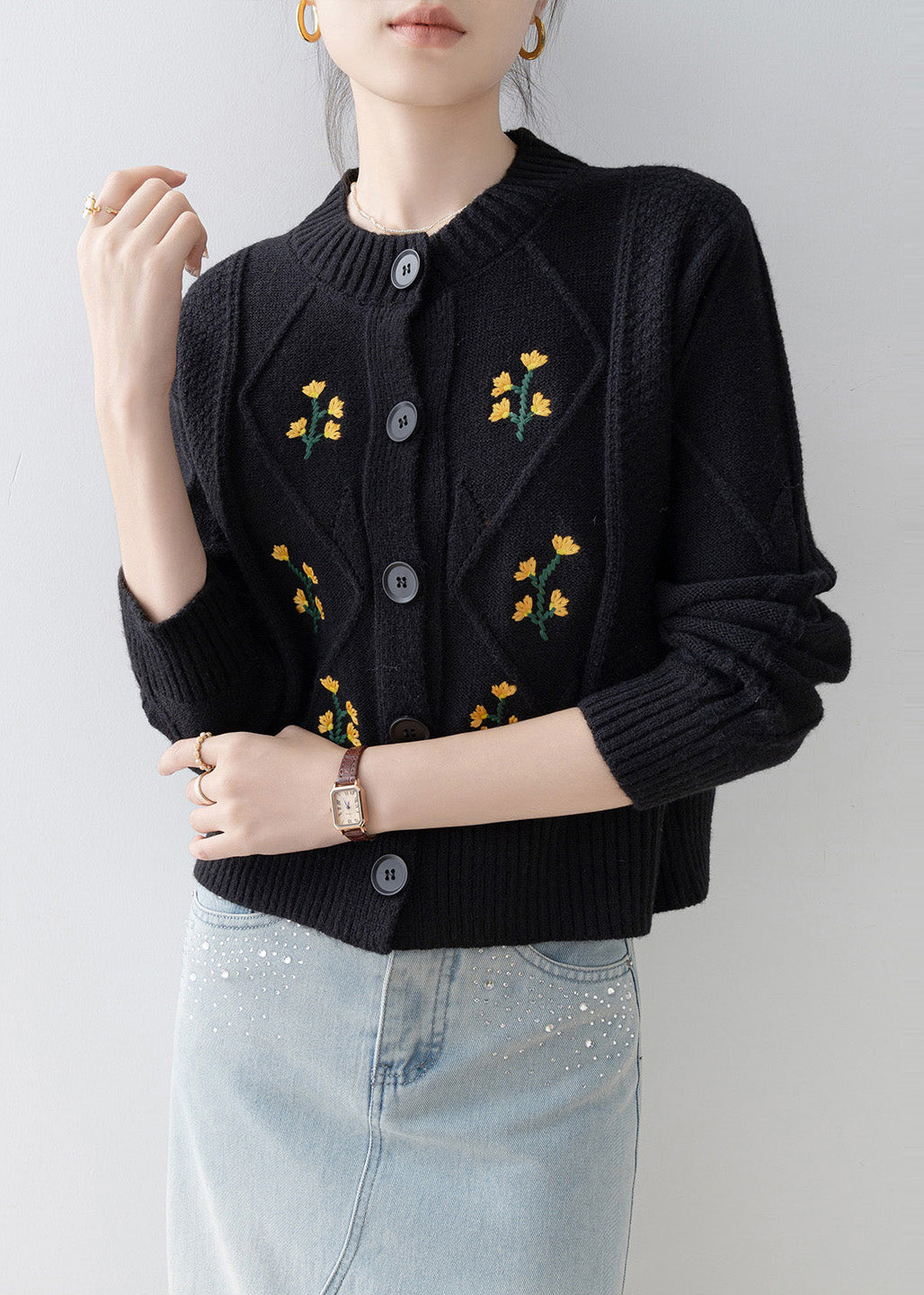 A Vintage Style Cardigan with Delicate Timeless Details