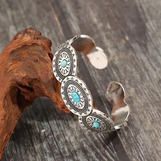 Blue Stone Trail Silvered Bracelet