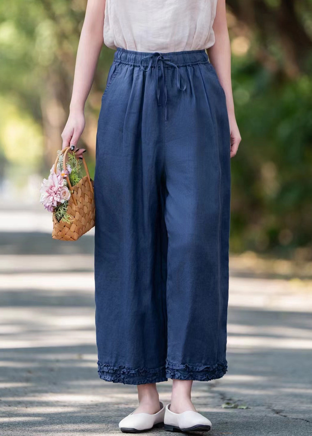 A Vintage Style Pants with Delicate Timeless Details