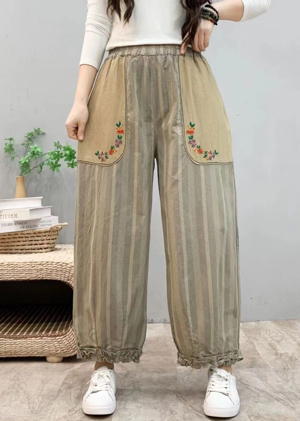 A Vintage Style Pants with Delicate Timeless Details