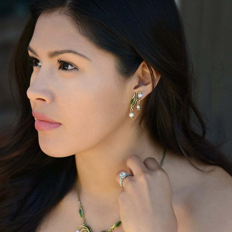 Smuk Perle Ørering med unik stil