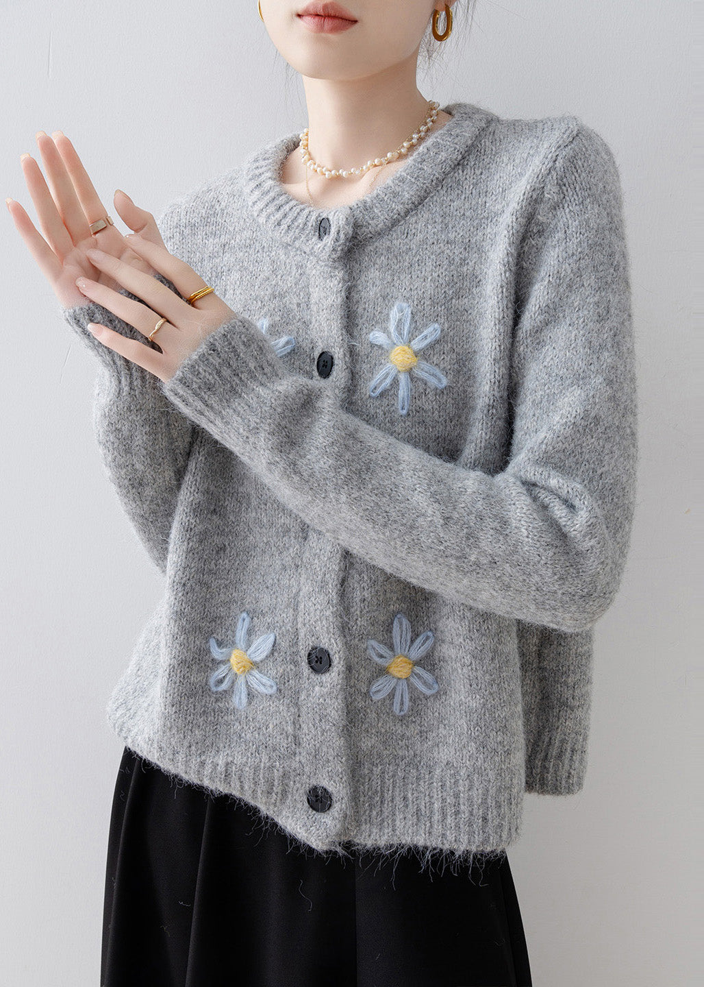 A Vintage Style Cardigan with Delicate Timeless Details