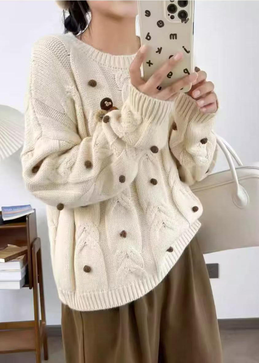A Vintage Style Sweater with Delicate Timeless Details
