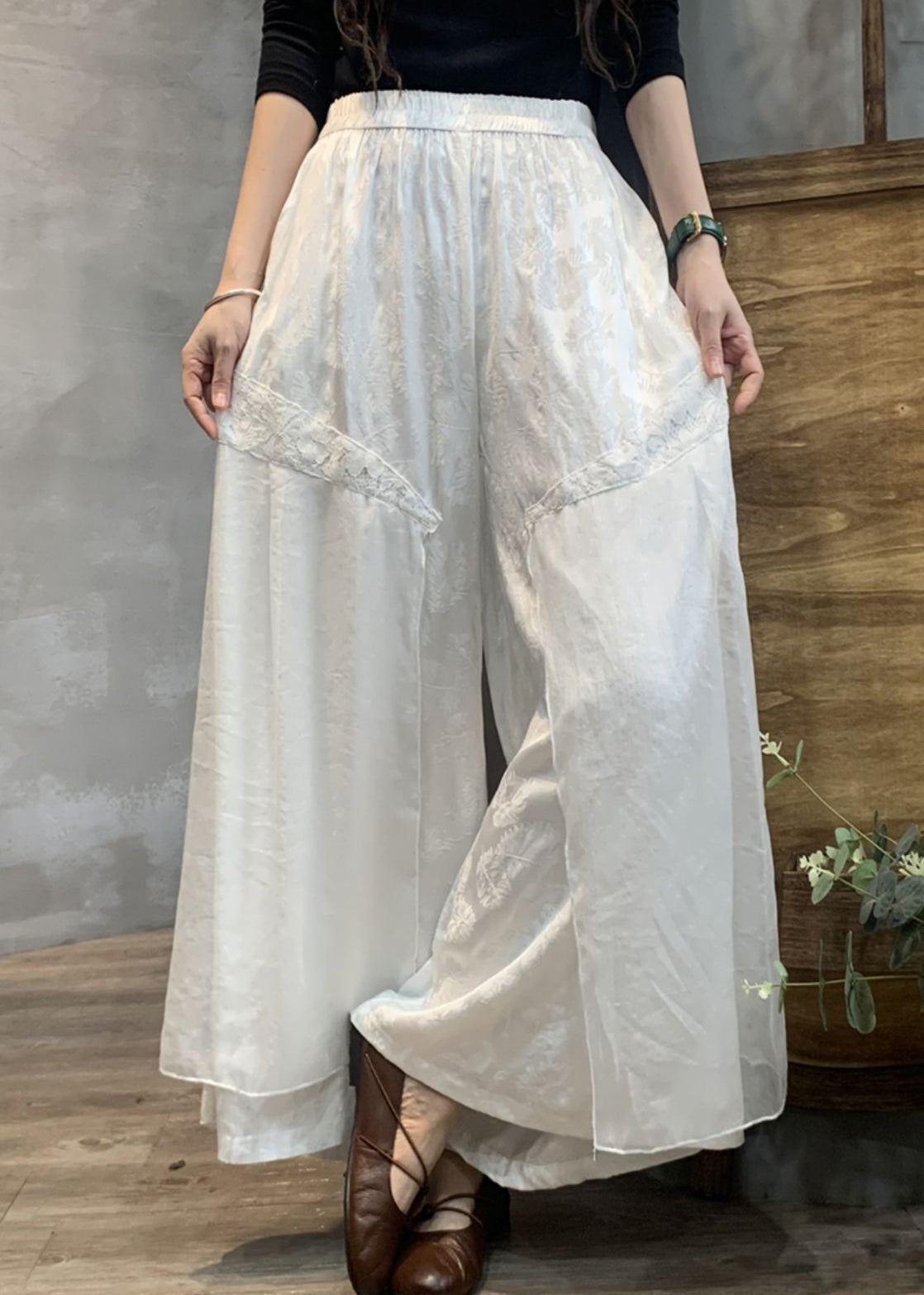 A Vintage Style Pants with Delicate Timeless Details