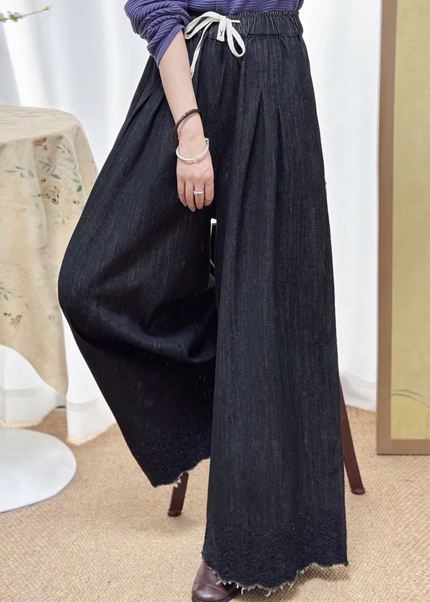A Vintage Style Pants with Delicate Timeless Details
