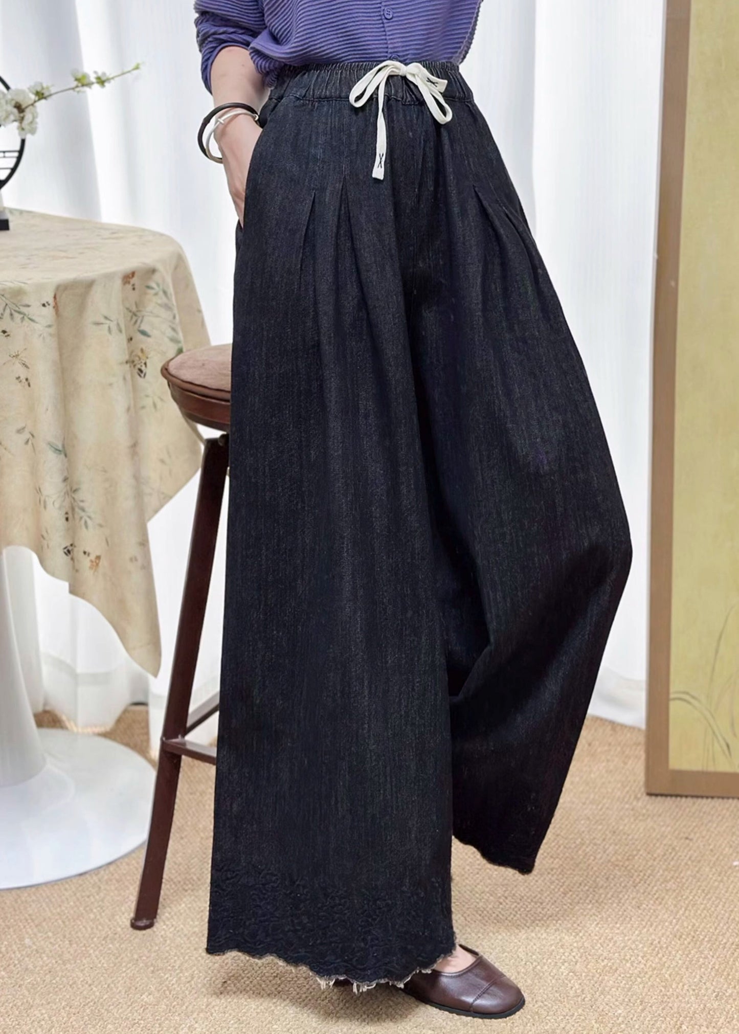 A Vintage Style Pants with Delicate Timeless Details