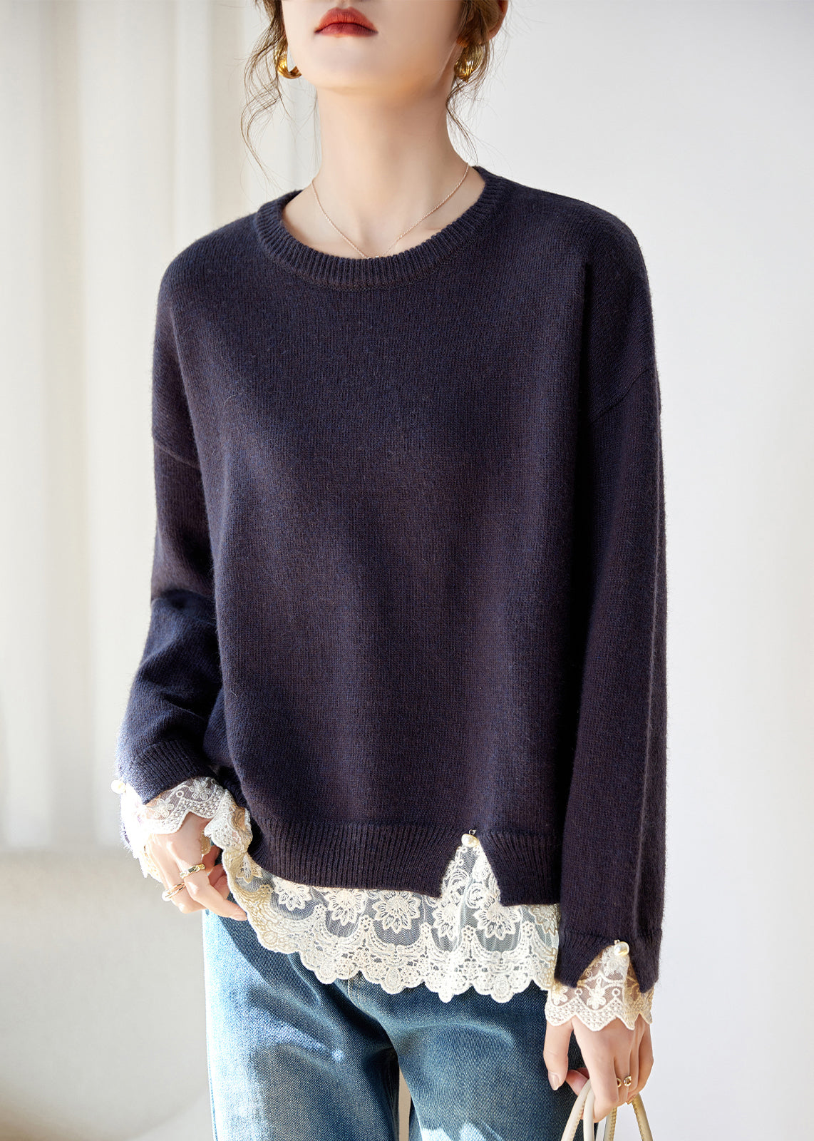A Vintage Style Sweater with Delicate Timeless Details