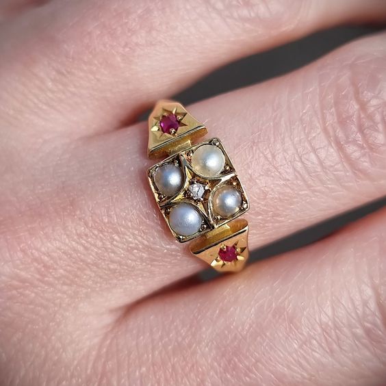 Håndlavet vintage Perle Ring