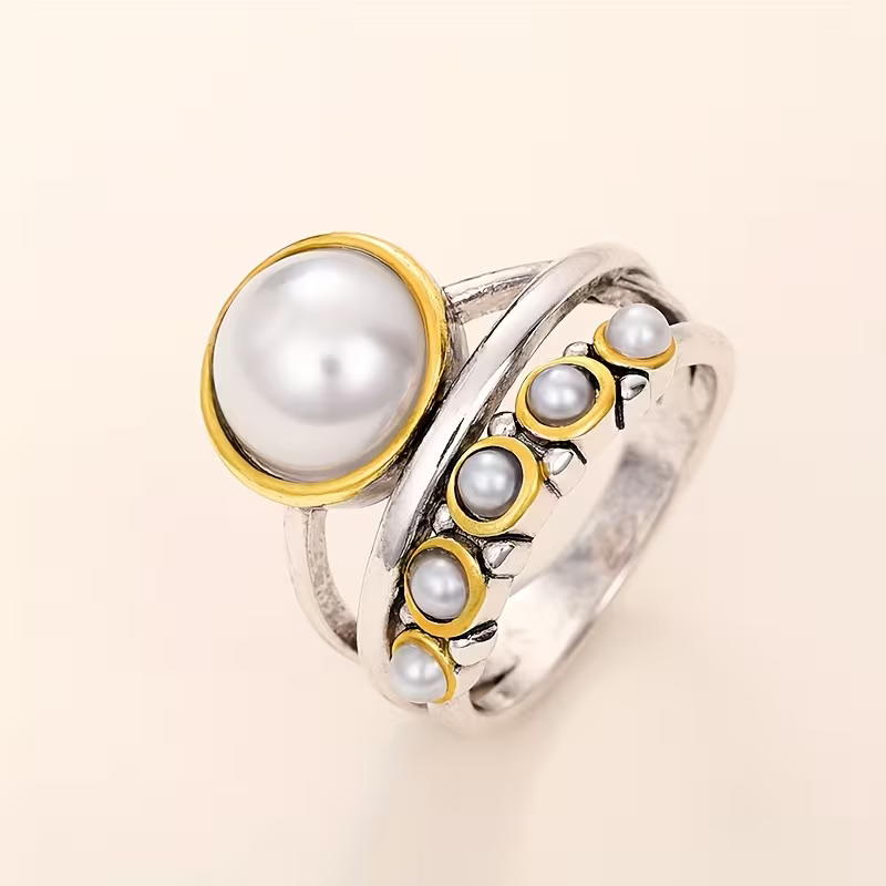 Delikat håndværks Perle Ring