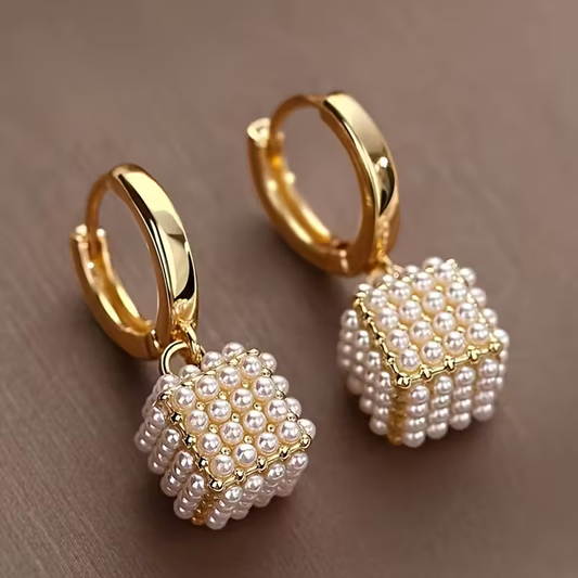 Cube Pearl Earrings
