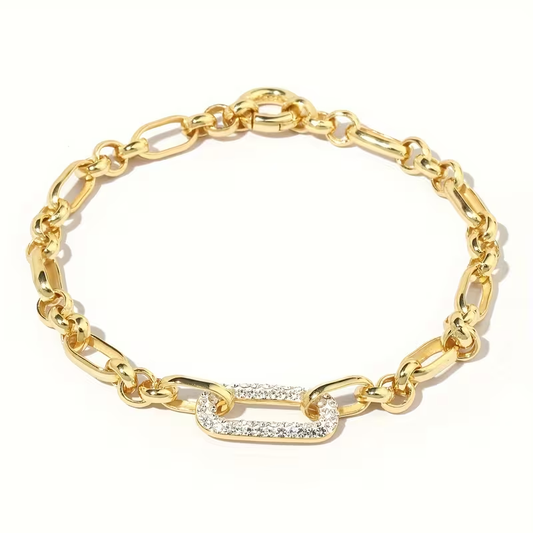Bright Golden Paperclip Bracelet