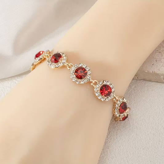 Ruby Halo Bracelet